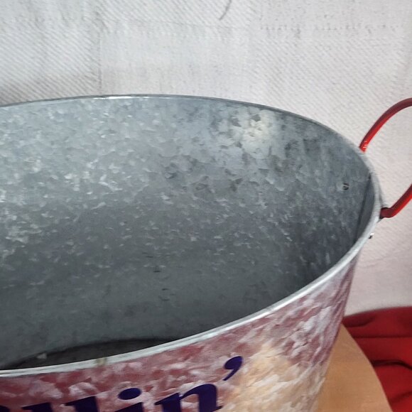 True Living Red White Blue Aluminum Grillin & Chillin Oval Outdoor Ice Bucket - Picture 6 of 16